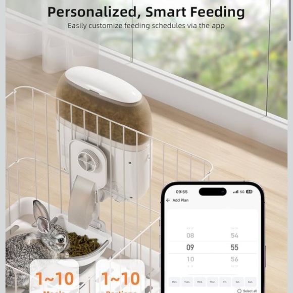 Hanging Automatic Rabbit Feeder - White - Picture 11 of 16